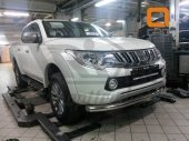 Защита переднего бампера одинарная d76 Mitsubishi L200 с 2015-