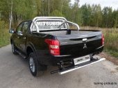 Защита задняя центральная 120х60 мм. с накладкой Mitsubishi L200 с 2015-