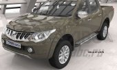Пороги алюминиевые (Topaz) Mitsubishi L200 с 2015-