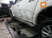 Пороги нержавеющая труба с листом C2 d60mm Mitsubishi L200 с 2015-