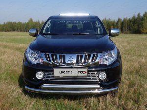 Защита передняя нижняя (двойная) 76,1/75 мм Mitsubishi L200 с 2015-