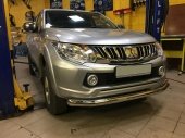 Защита переднего бампера, Ø76мм. Mitsubishi L200 с 2015-