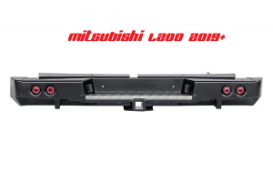 Бампер задний усиленный с квадратом под фаркоп и фонарями, L200 NEW 2019+ Mitsubishi L200 с 2015-