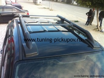 Рейлинги из алюминиевых труб Maxport Black Mitsubishi L200 с 2015-