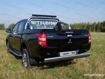Защита задняя центральная 120х60 мм. Mitsubishi L200 с 2015-