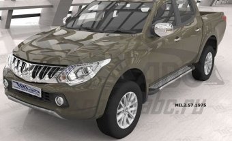 Пороги алюминиевые (Topaz) Mitsubishi L200 с 2015-